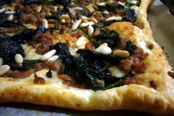 Torta Salata con Salsiccia Spinaci eFunghi